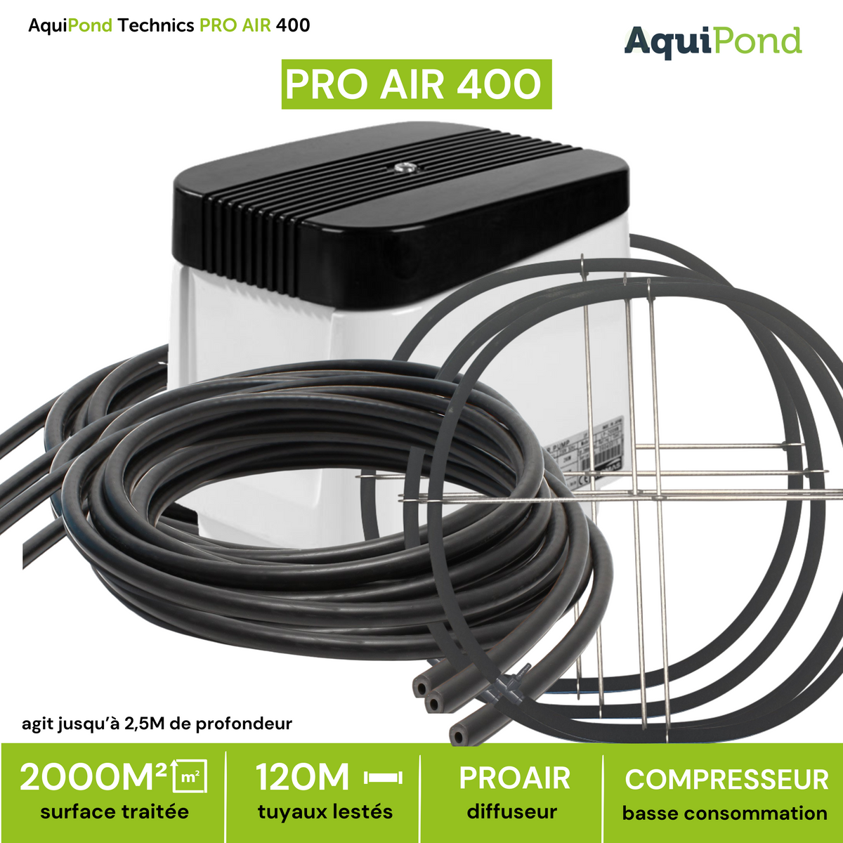 Aquipond Technics Pro Air 400 - 1000 a 2000M² - Sistema de aireación para estanques