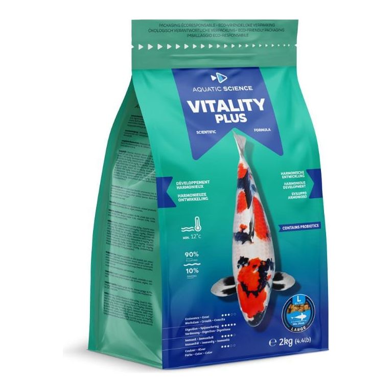 Aquatic Sciences Nourriture Vitality Plus LARGE 2kg - Aquatic Science - L’aliment pour koïs qui favorise un développement harmonieux ASVPL2