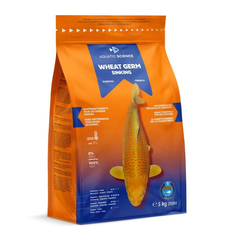 Aquatic Sciences Nourriture Wheat Germ SMALL Coulant 5kg - Aquatic Science - Adapté pour la préparation ou la récupération de l’hiver. 5407012140550 ASWGSS5