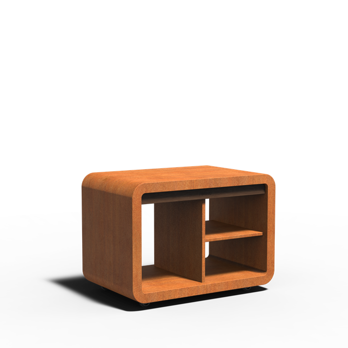 Meuble pour four à pizza Atelier Voûte - corten et bambou - Aquigarden