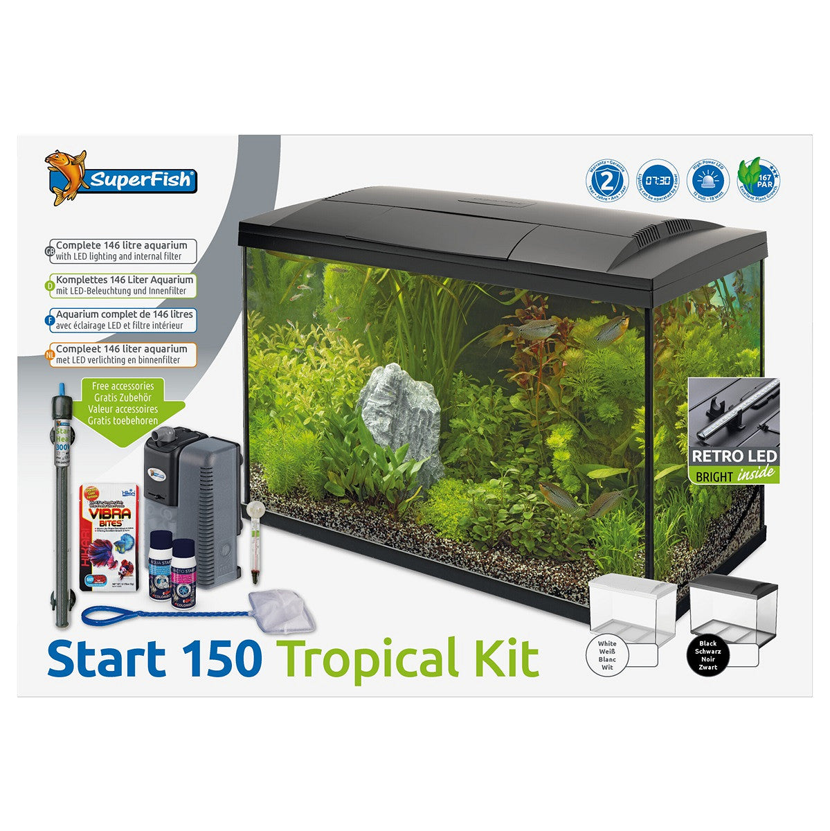 SuperFish START 150 146 L blanc — contenu du kit