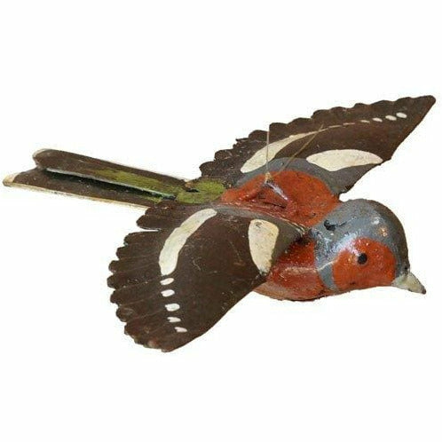 Arrosoir & Persil Pinson en vol - Oiseau décoratif en métal recyclé 11302