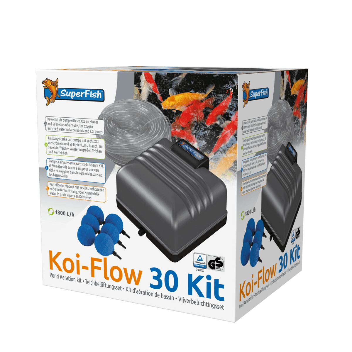 Superfish Aérateurs de bassin Koi-Flow 30 Set - Kit complet pour bassin de 20 à 30m³ - Superfish 8715897158803 7010435