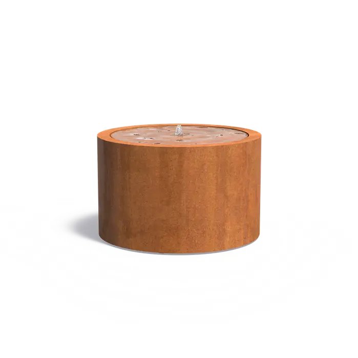 Fuente Mesa de agua redonda en acero corten