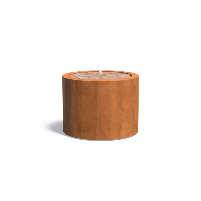 Fuente Mesa de agua redonda en acero corten