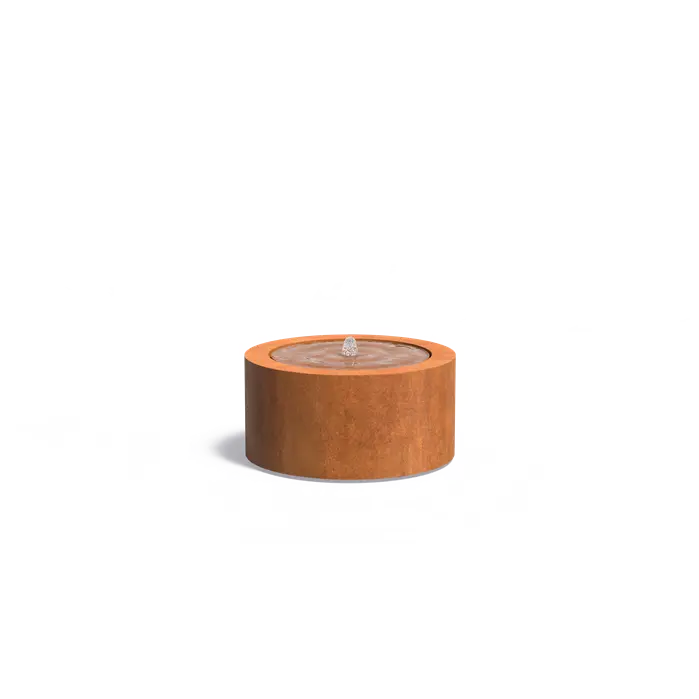 Fuente Mesa de agua redonda en acero corten