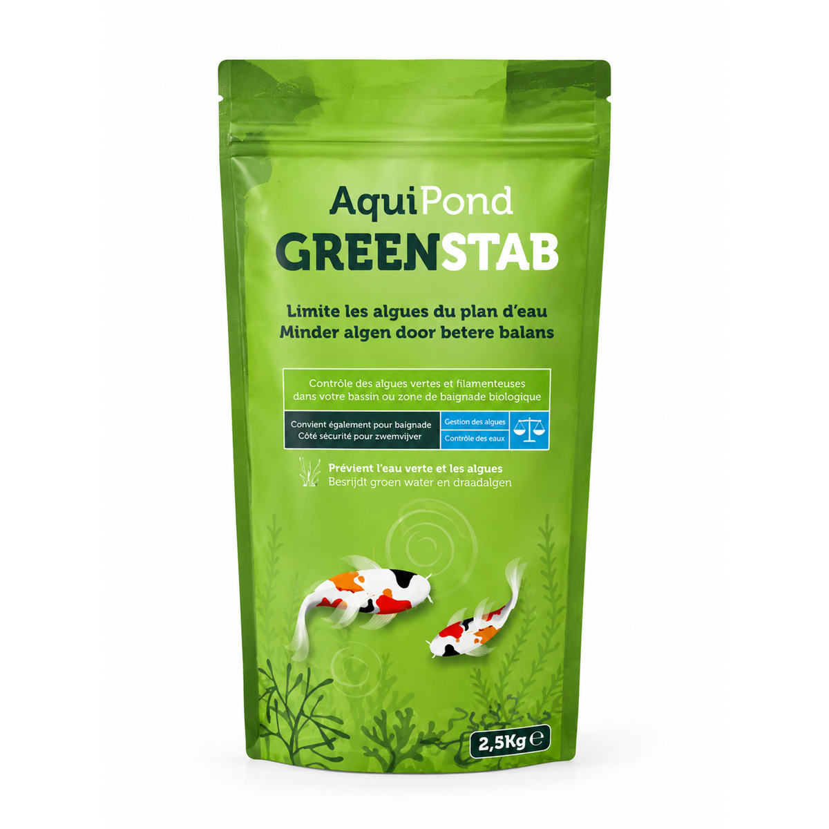 Aquipond Greenstab 2,5 kg – Minéraux naturels pour bassin, étang & piscine naturelle
