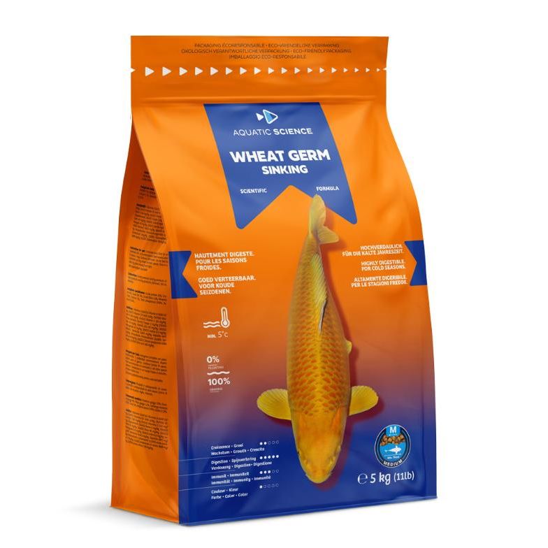 Aquatic Sciences Nourriture Wheat Germ MEDIUM Coulant 5kg - Aquatic Science - Adapté pour la préparation ou la récupération de l’hiver 5407012140529 ASWGSM5