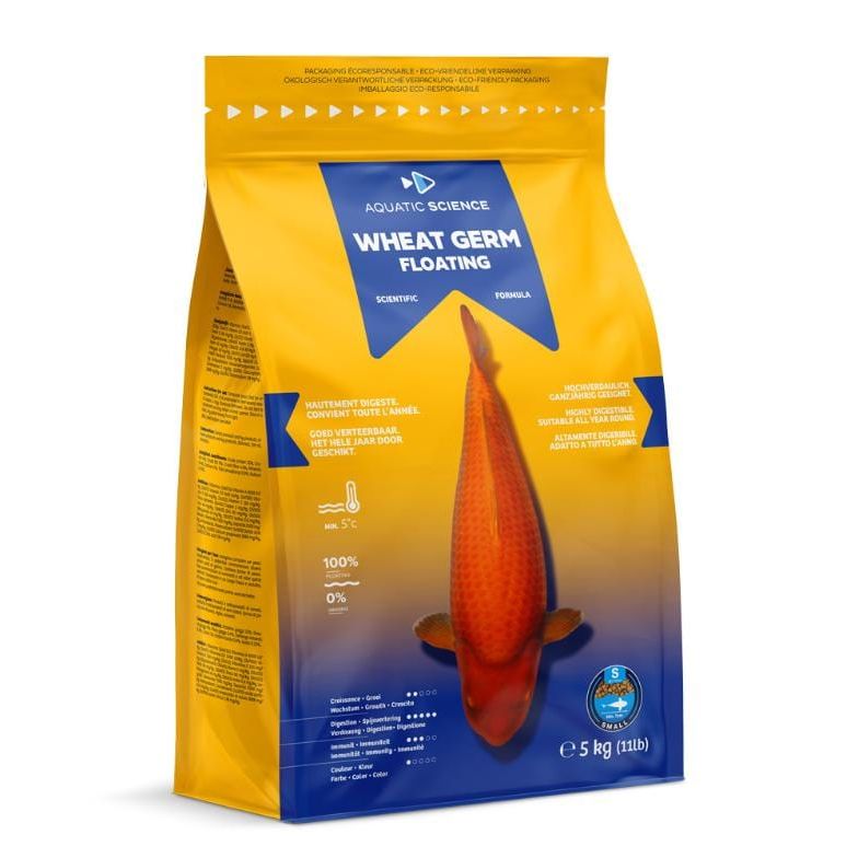 Aquatic Sciences Nourriture Wheat Germ SMALL Flottant 5kg - Aquatic Science - Adapté pour la préparation ou la récupération de l’hiver 5407012140468 ASWGFS5
