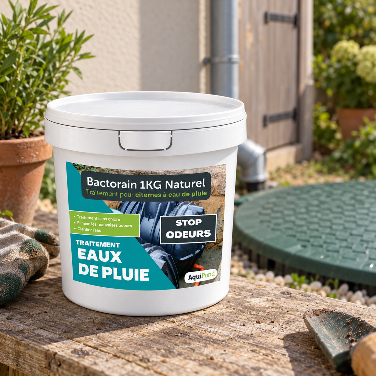 Aquipond BactoRain 1 kg – Bactéries pour citerne à eau de pluie & micro-station