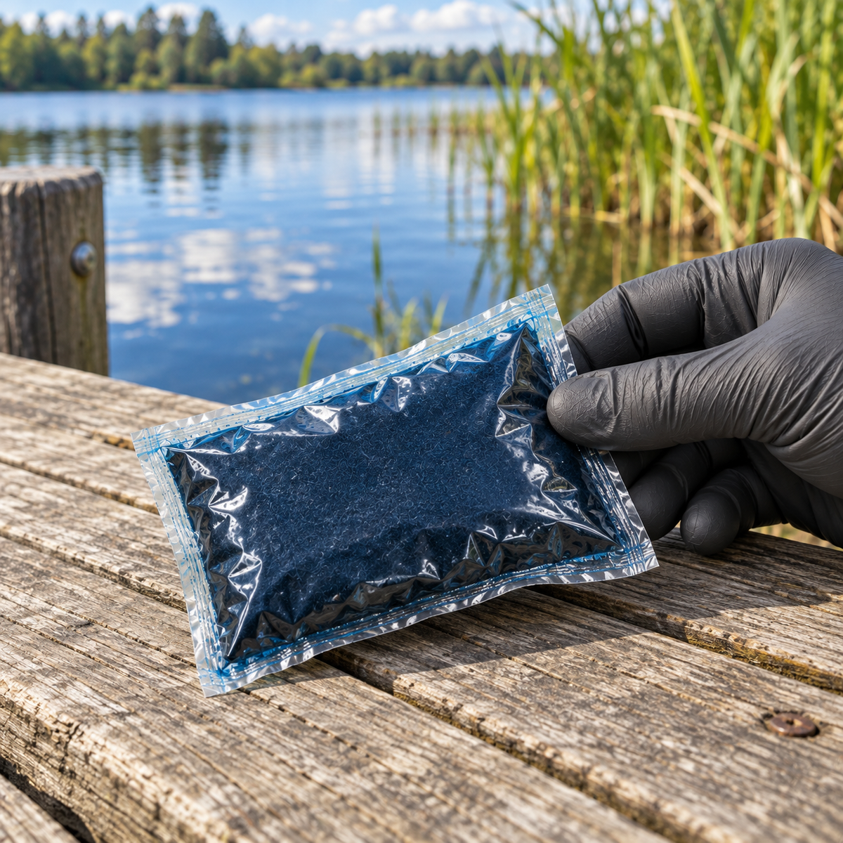 Aquipond Blue Lake 10 – 1 kg (10 sachets) – Colorant bleu pour étang naturel