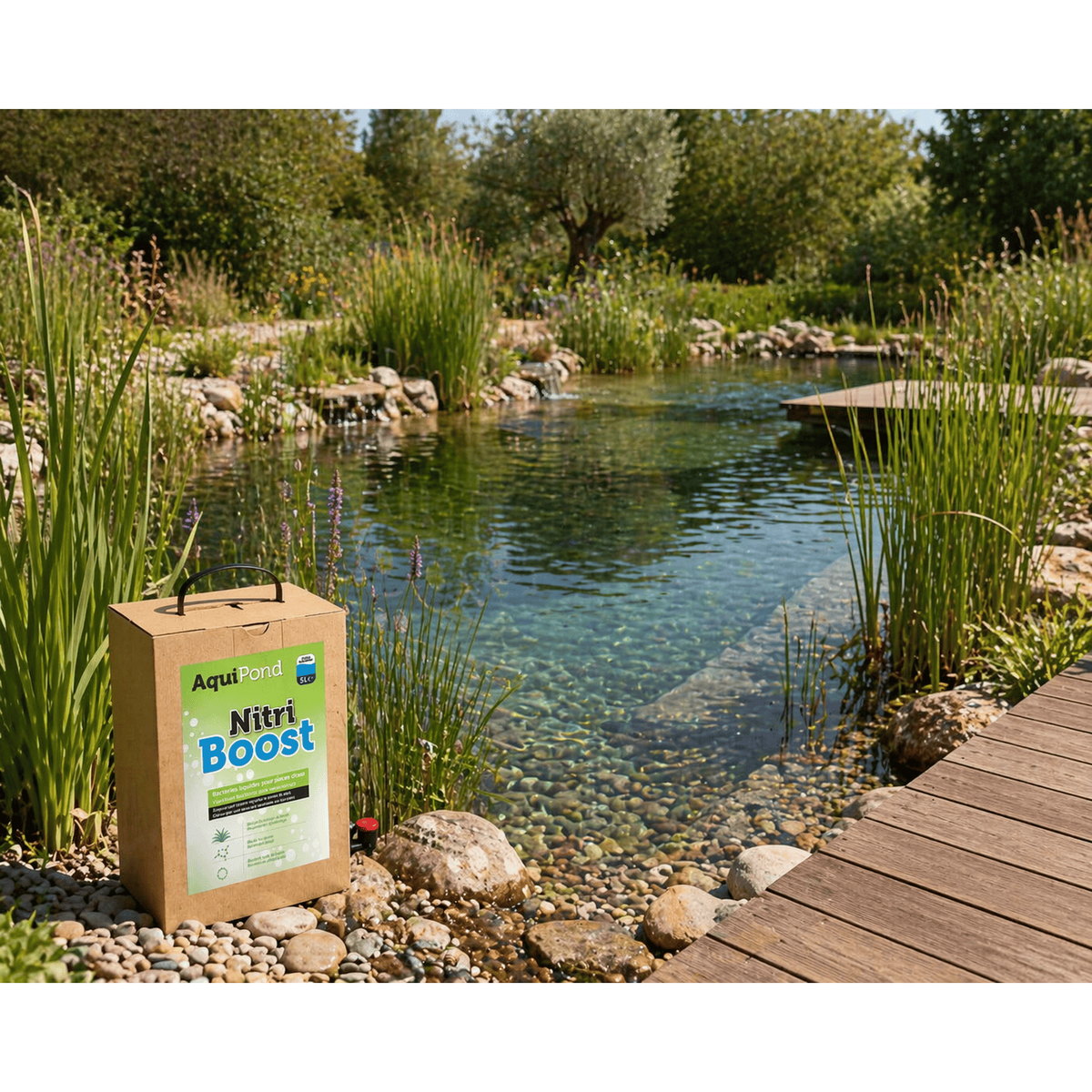 Aquipond NitriBoost 5 L – Bactéries nitrifiantes liquides pour bassin (50 m³)