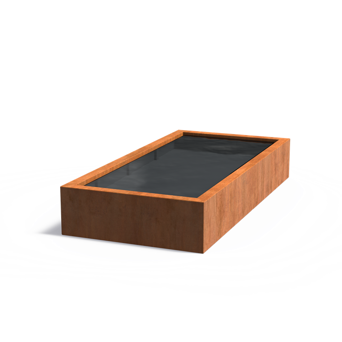 Bassin hors-sol Quadra en acier corten - Aquigarden
