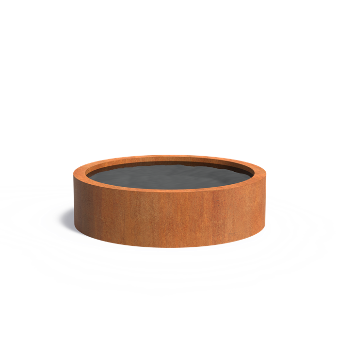 Bassin rond hors-sol Atoll en acier corten - Aquigarden