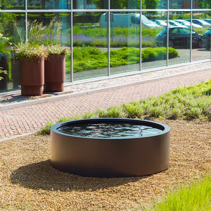 Bassin rond hors-sol Atoll en aluminium anthracite - Aquigarden