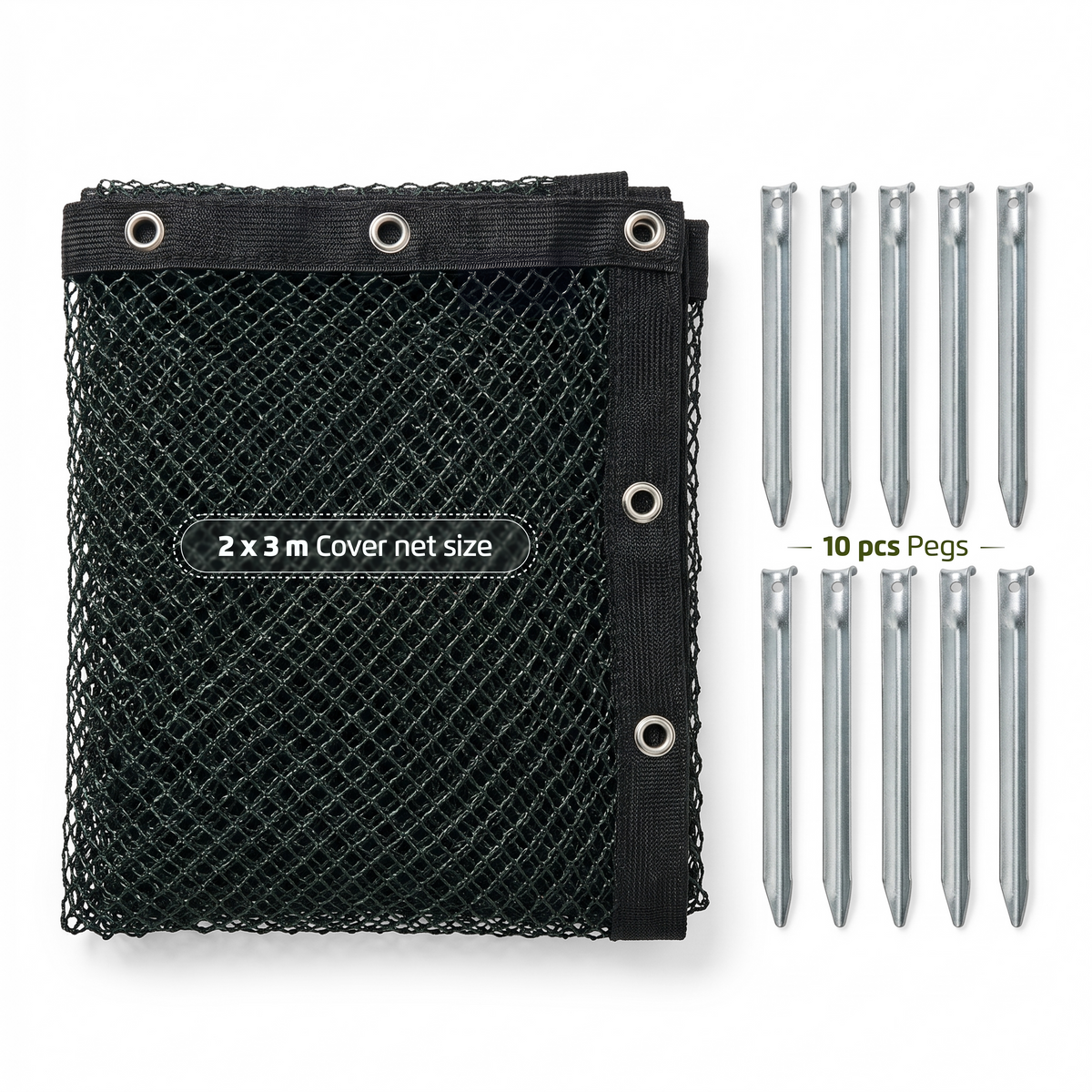 CoverNet 2 x 3M - Hochwertiges Schutznetz mit Ösen - Velda