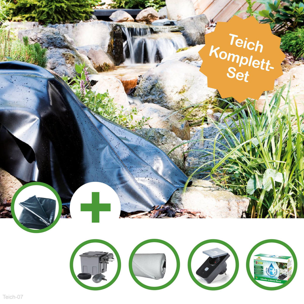 Kit bassin ODER Heissner – bâche 48 m² et filtre 16 000 l