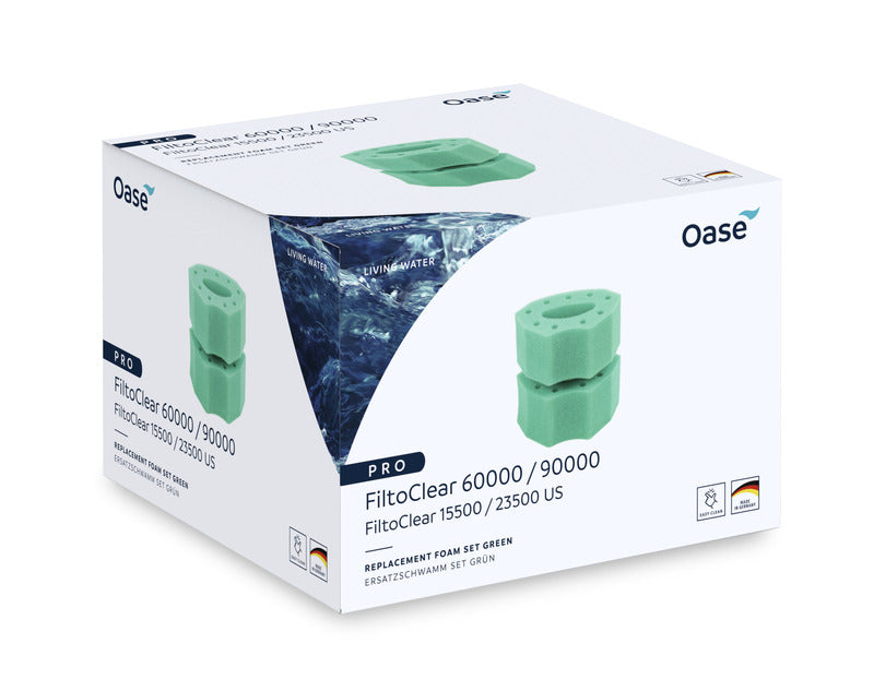 Jeu de mousses de rechange FC 60000/90000 vertes — référence Oase 96905
