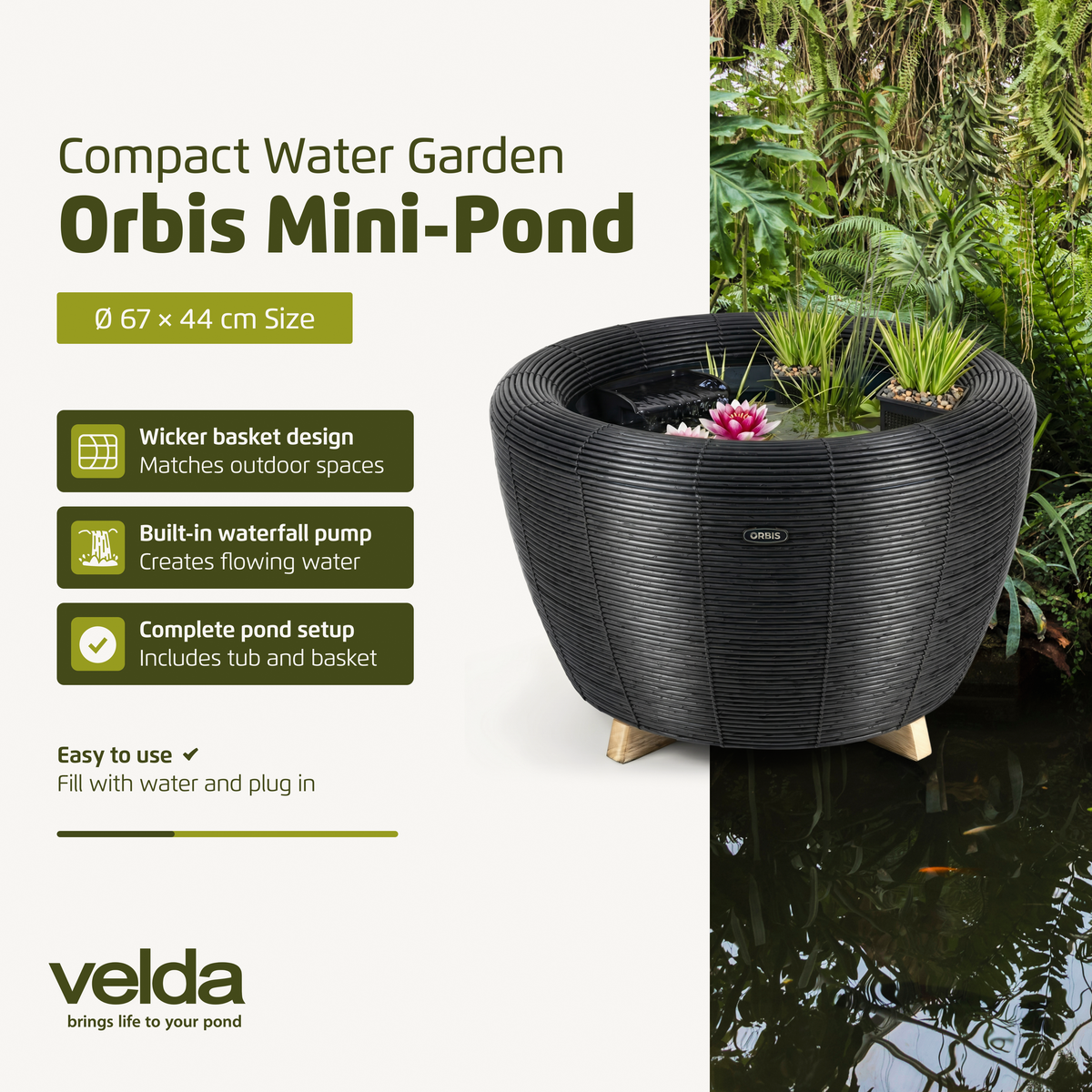 Orbis Mini Pond - Patio Bassin - Black Anthracite - Mini bassin de Terrasse