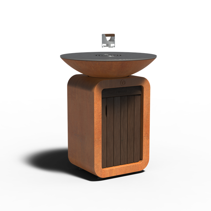 Plancha gaz Braise en acier corten - grande surface de cuisson - Aquigarden