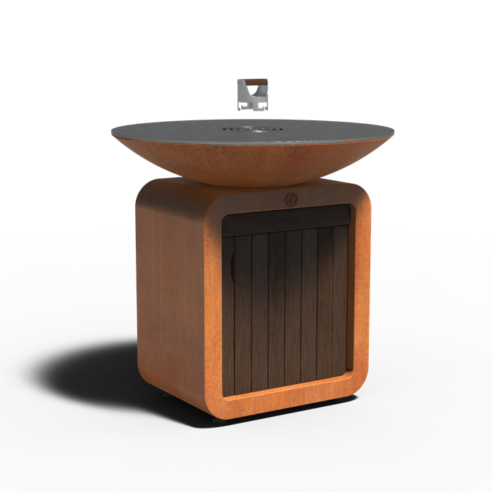 Plancha gaz Braise en acier corten - grande surface de cuisson - Aquigarden