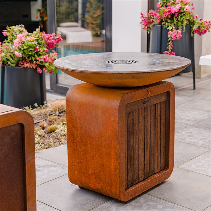 Plancha gaz Braise en acier corten - grande surface de cuisson - Aquigarden