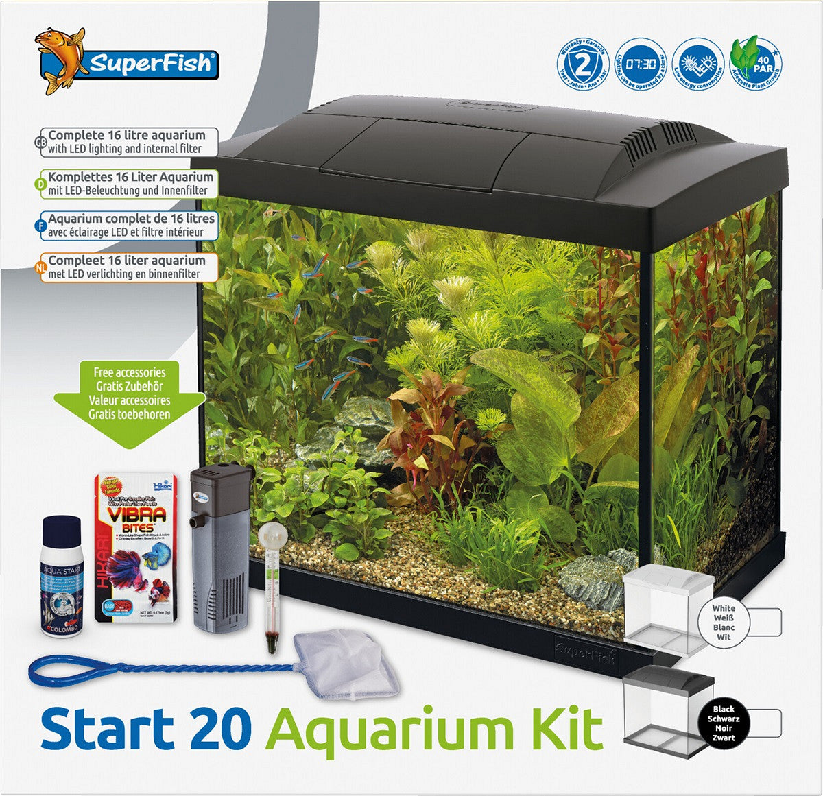 SuperFish START 20 16 L noir — contenu du kit