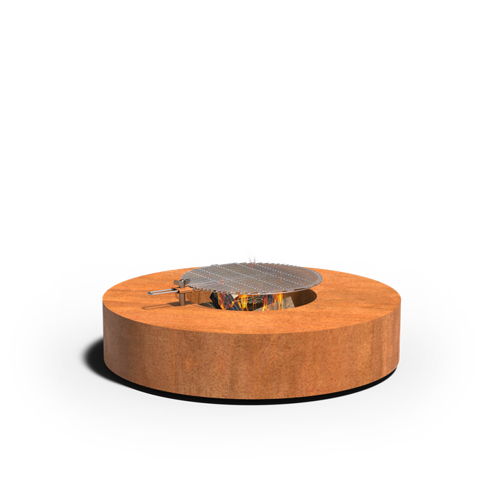 Table-brasero Ardent ronde en acier corten - Ø 125 cm - Aquigarden