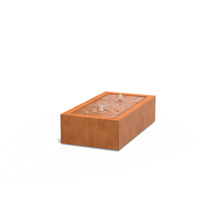 Table d'eau Canal en acier corten - carrée ou rectangulaire - Aquigarden