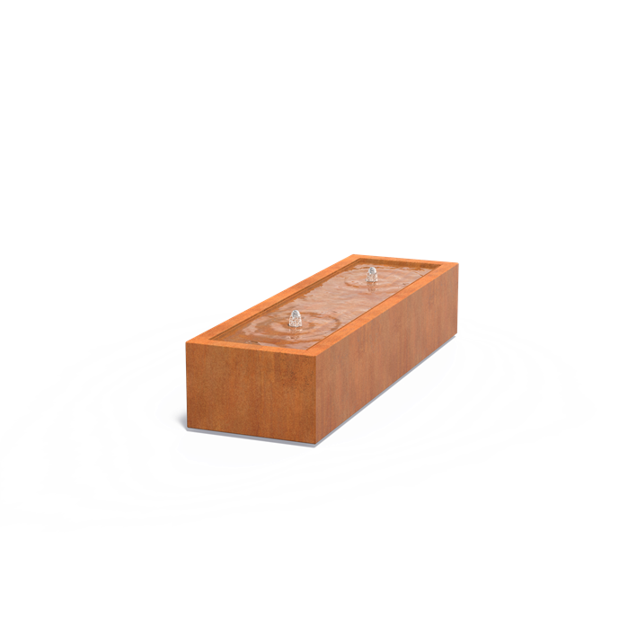 Table d'eau Canal en acier corten - carrée ou rectangulaire - Aquigarden