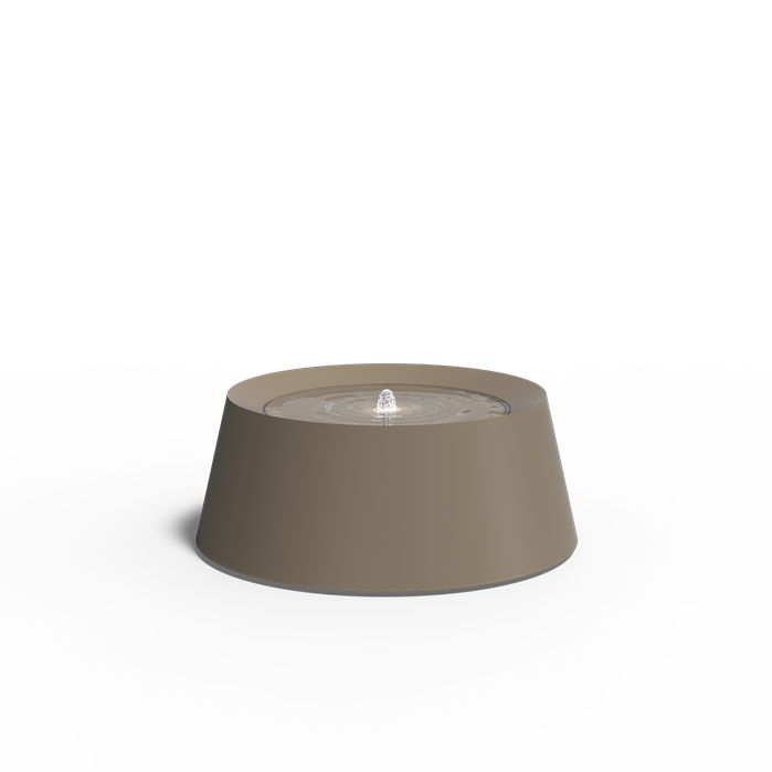 Table d'eau conique Cratère en aluminium gris beige - Aquigarden