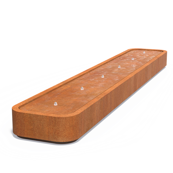 Table d'eau Riviera en acier corten - finition haut de gamme - Aquigarden