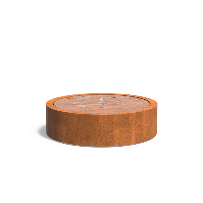 Table d'eau ronde Lagune en acier corten - Aquigarden