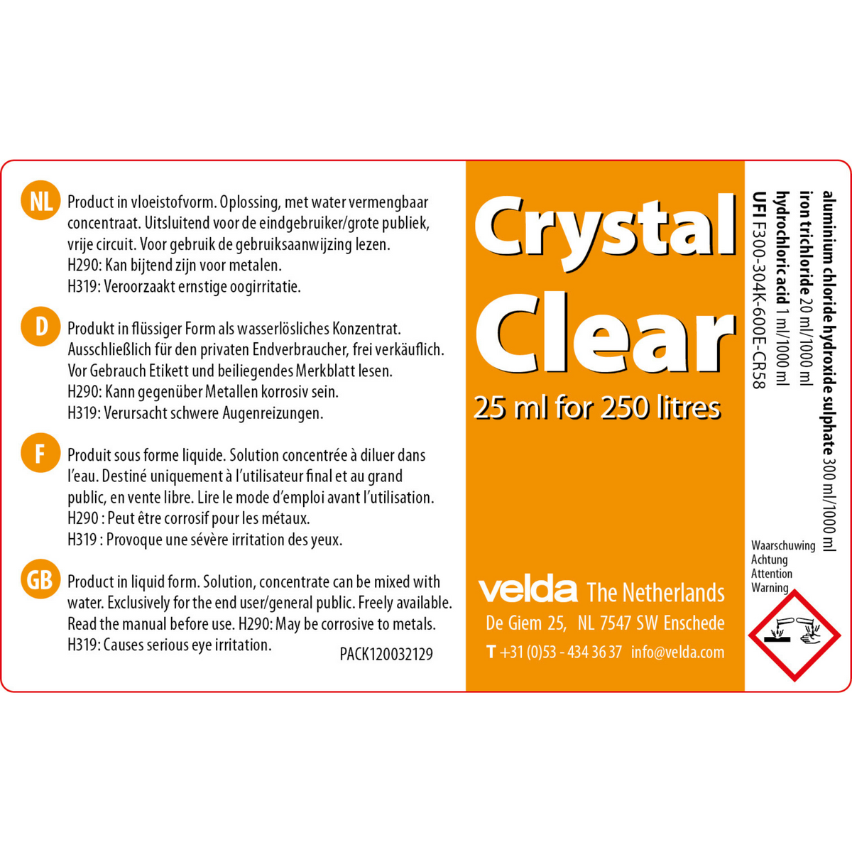 Crystal Clear 250 ml - Velda
