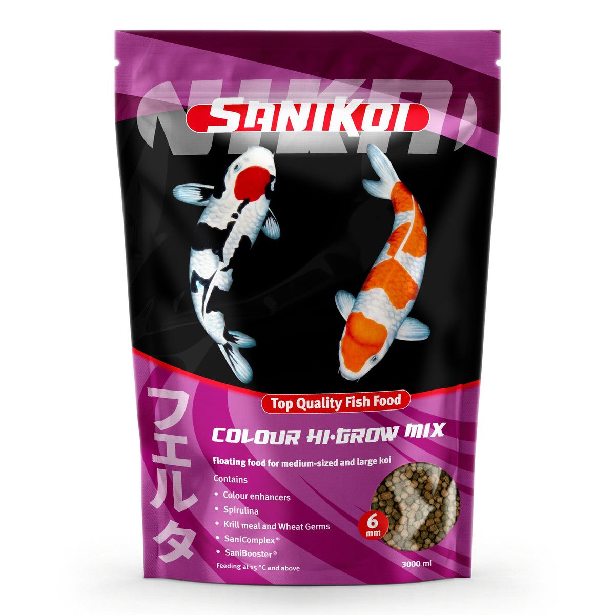 Nourriture pour poissons Colour Hi-Grow Mix 6 mm 10 l - SaniKoi