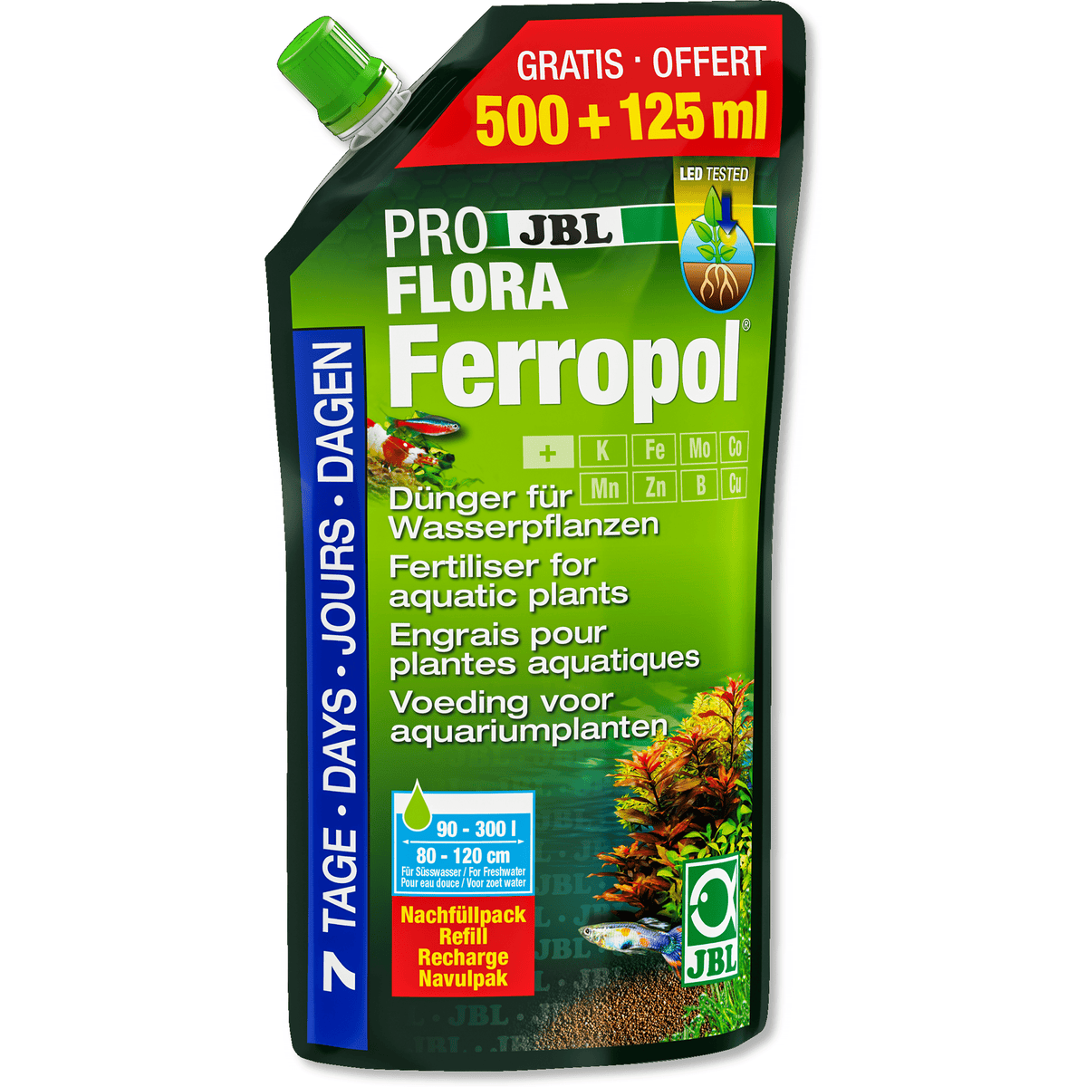 JBL Engrais 625ml pour 5000litres ProFlora Ferropol - Fertilisant pour plantes en aquarium d'eau douce - JBL 4014162230508 2305000