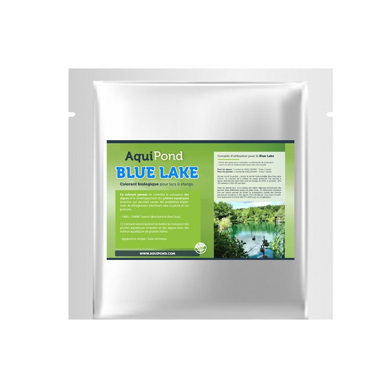 Aquipond Blue Lake 10 - Natural colorant - Fight against algae &amp; invasive plants - 100G