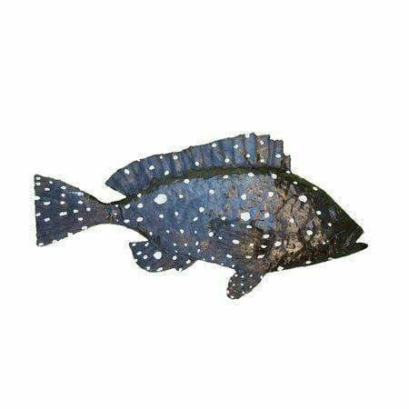 Arrosoir & Persil Mérou - Poisson décoratif en métal recyclé 26004