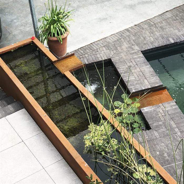 Foudebassin.com Bassins préformés Bassin en acier corten 250 x 1200 x 40CM VC8.1