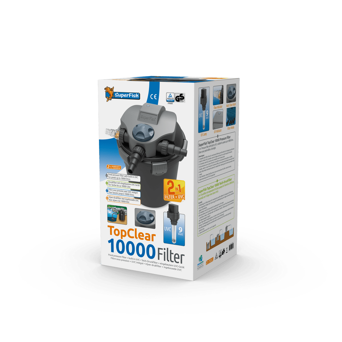 Superfish Filtres pour étang TopClear 10000 avec UV 9W - Filtre sous pression seul - Superfish 8715897195341 06020135